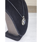 Vintage Sterling Silver Triangle Pendant w Purple Stone