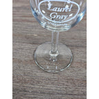 Laurel Gray Vineyards Wine Glass 7" Etched Stemware