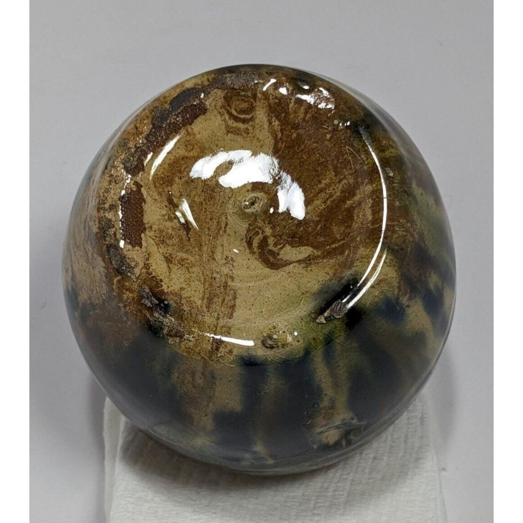 Antique Scottish Yellowware Spatter Glaze Bank 1800s Pottery