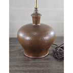 Vintage Hammered Copper Table Lamp 25" Rustic Mid Century Base