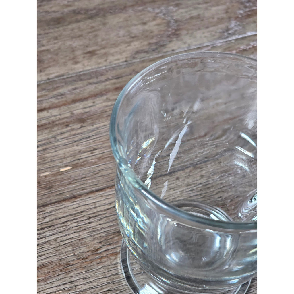 Vintage Anchor Clear Glass Footed Mug USA Made Coffee Tea Cup