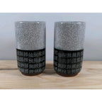 Japanese Yunomi Tea Cups Fish Design Crackle Glaze Set of 2