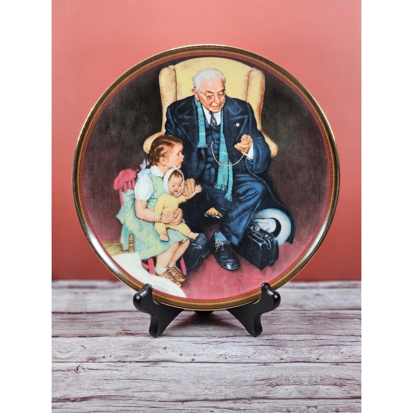Vintage Norman Rockwell Tender Loving Care Collector Plate 1988 Knowles