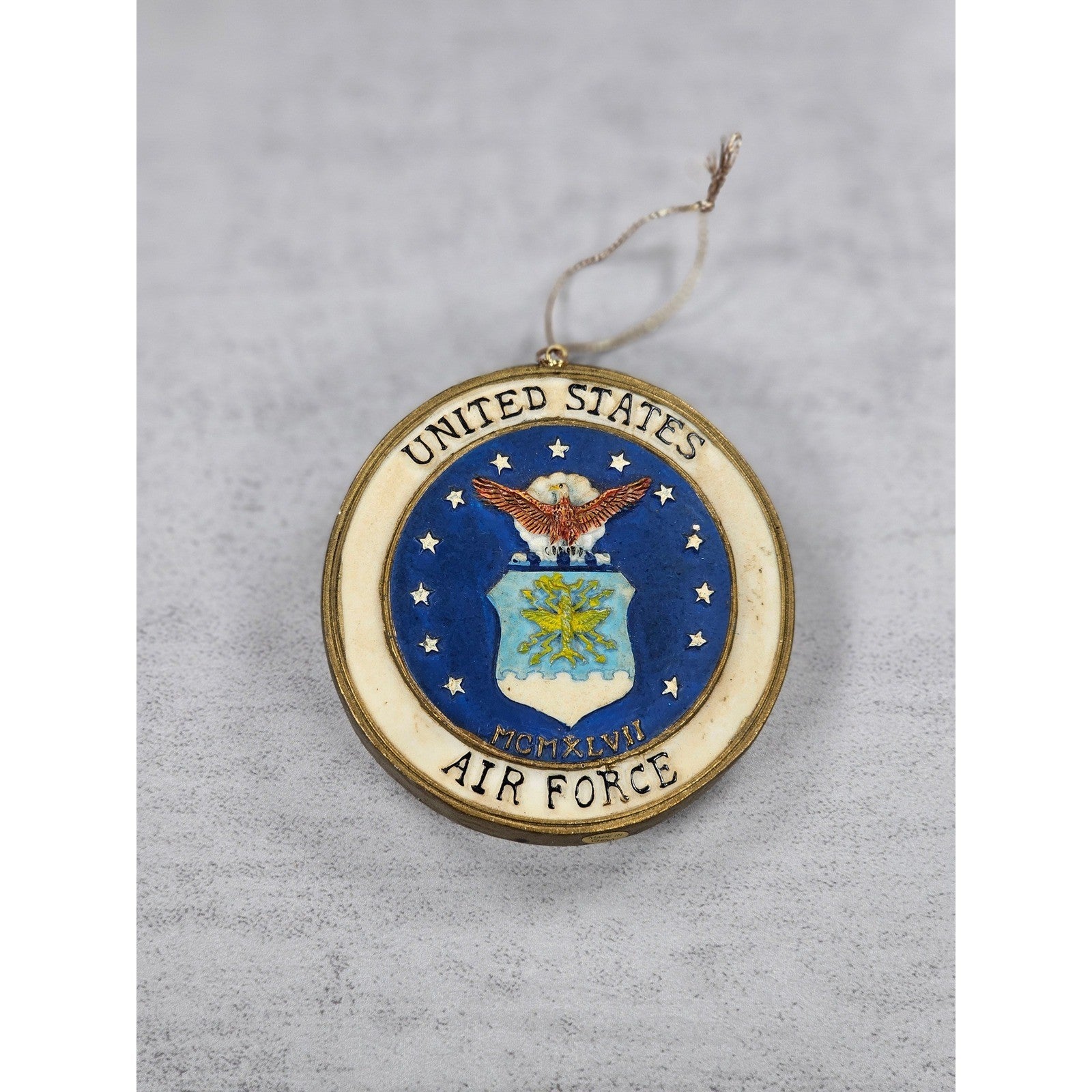 Vintage United States Air Force Ornament 1947 Seal Gold Tone
