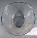 Vintage Crystal Etched Frosted Leaf Vase