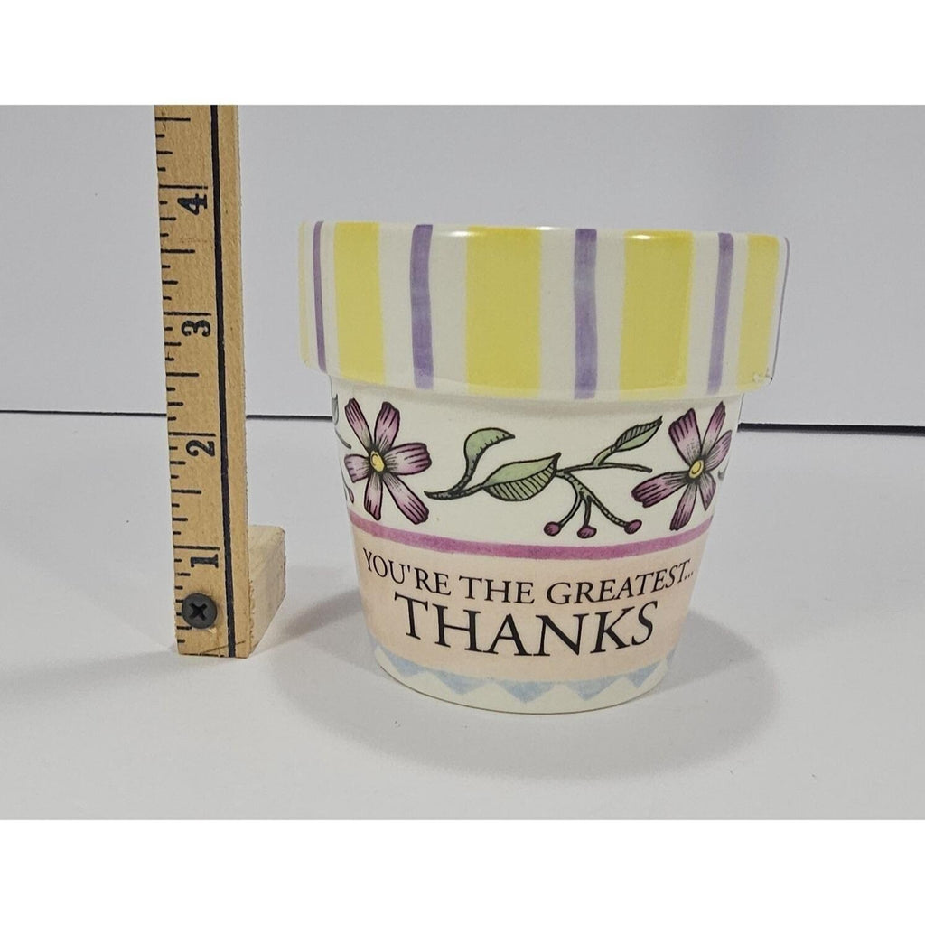 Vintage Russ Berrie Flower Pot You're the Greatest Planter