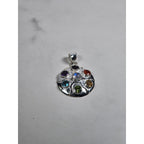 Vintage Sterling Silver Multistone Pendant .925 Artisan Style No Chain