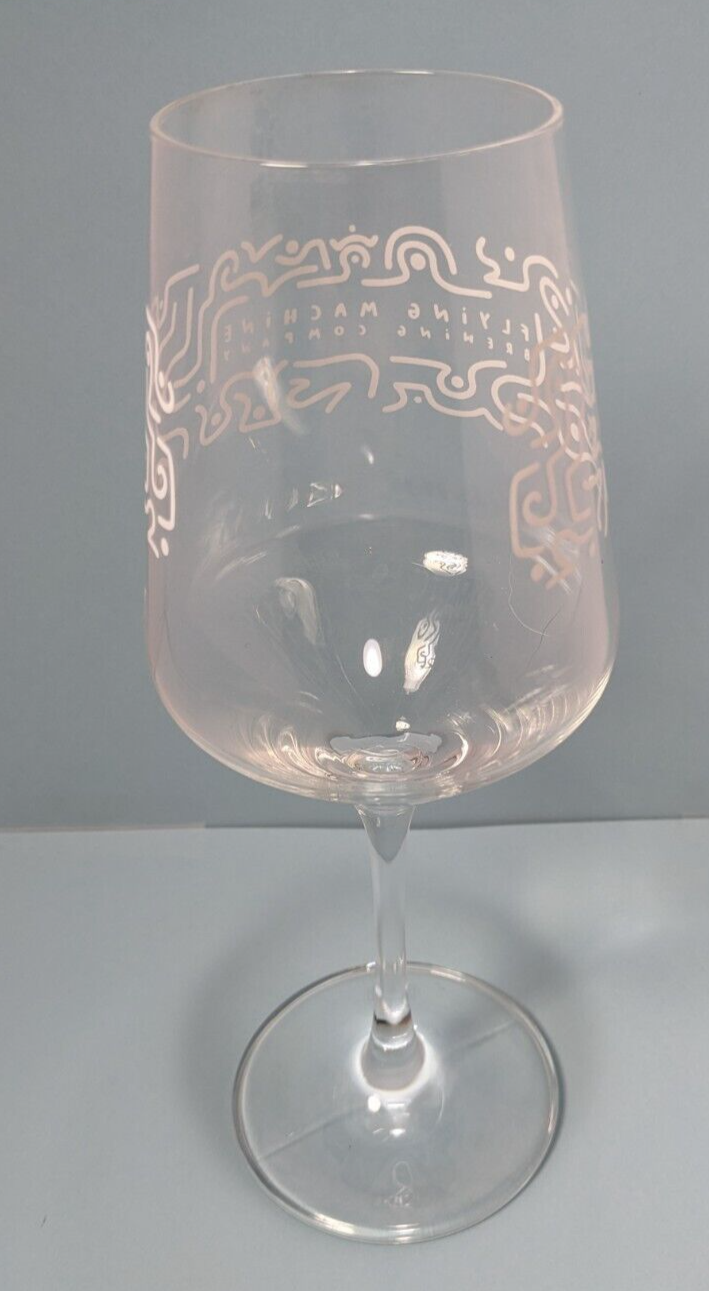 Flying Machine Brewing Company Wine Glass With Abstract Design