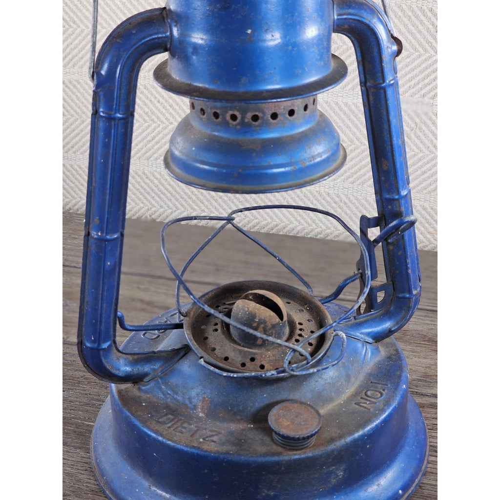Vintage Dietz No 1 Blizzard Blue Lantern Made in Hong Kong 13.5"