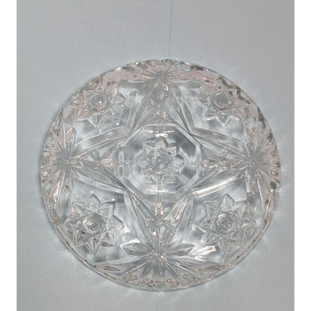 Vintage Cut Glass Coasters Set of 3 Starburst Drink Coasters