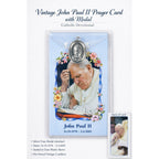 Vintage John Paul II Catholic Medal Pendant with Prayer Card
