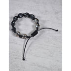 Adjustable Om Bracelet Black Cord Rhinestone Bead Spiritual Bracelet
