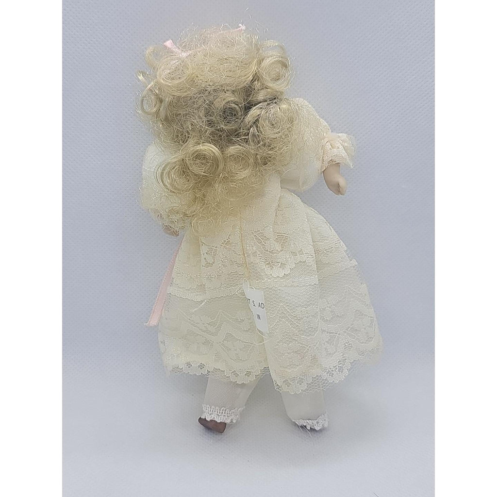 1984 Kurt Adler Gramercy Park Porcelain Doll Lace Dress 6 Inch