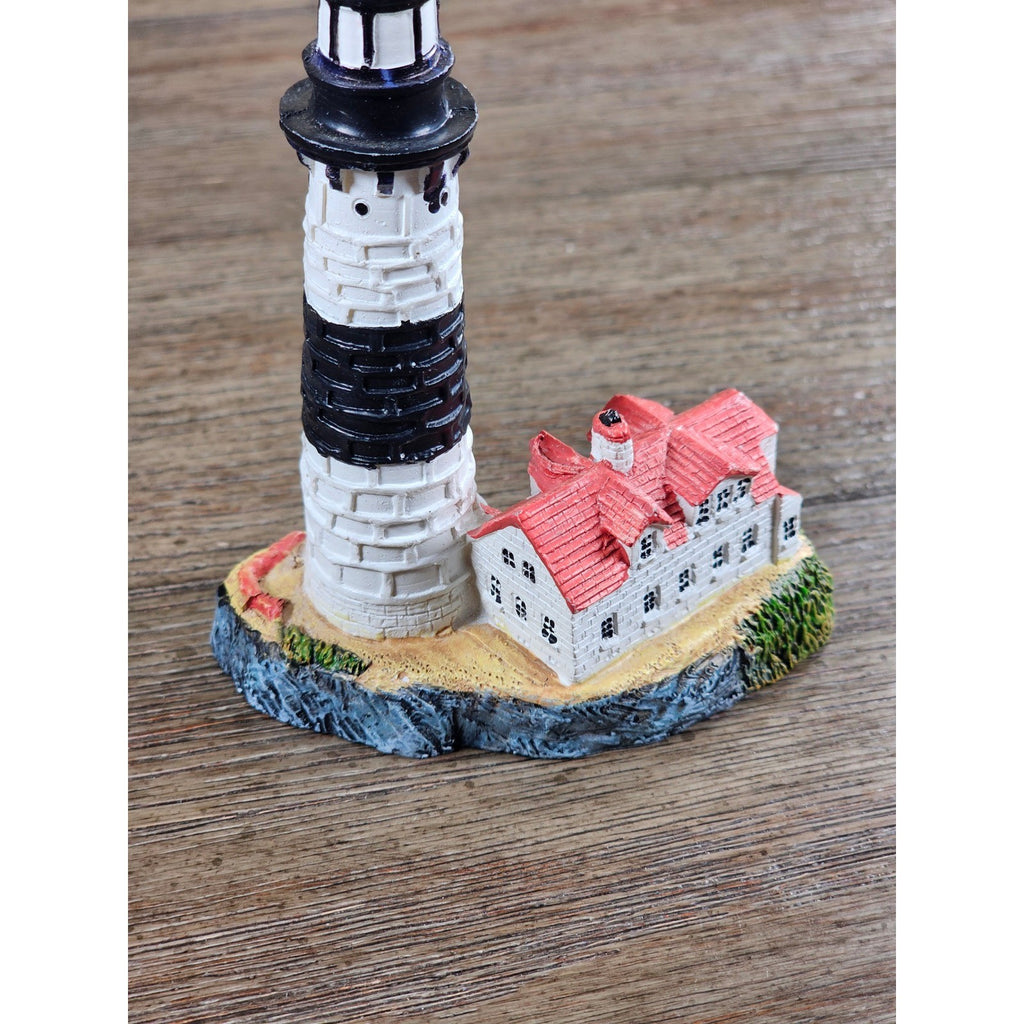 Miniature Lighthouse & Keeper's House Figurine Coastal Nautical Decor