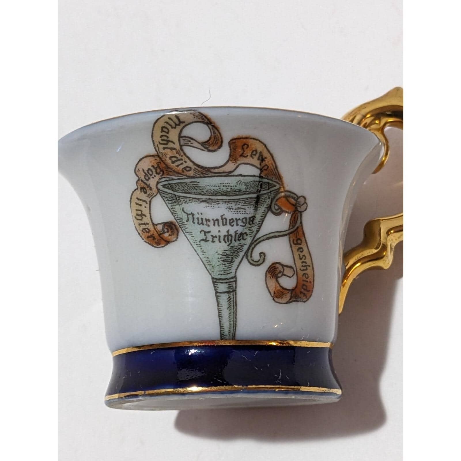 Vintage German Demitasse Cup Gold Plated Floral Eger Co