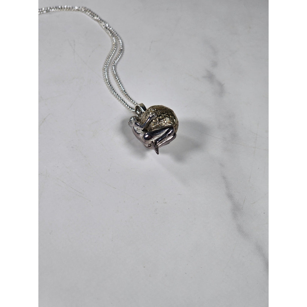 Vintage Harmony Ball Necklace Jingle Pendant Silver Tone