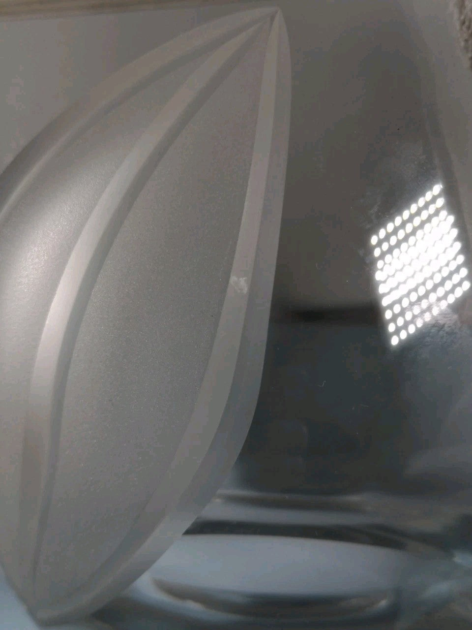 Vintage Crystal Etched Frosted Leaf Vase