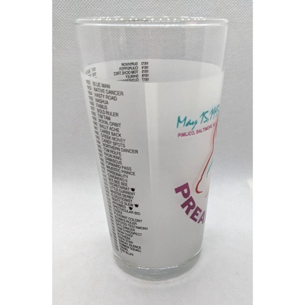 1993 Preakness Stakes Glass 118th Running Libbey