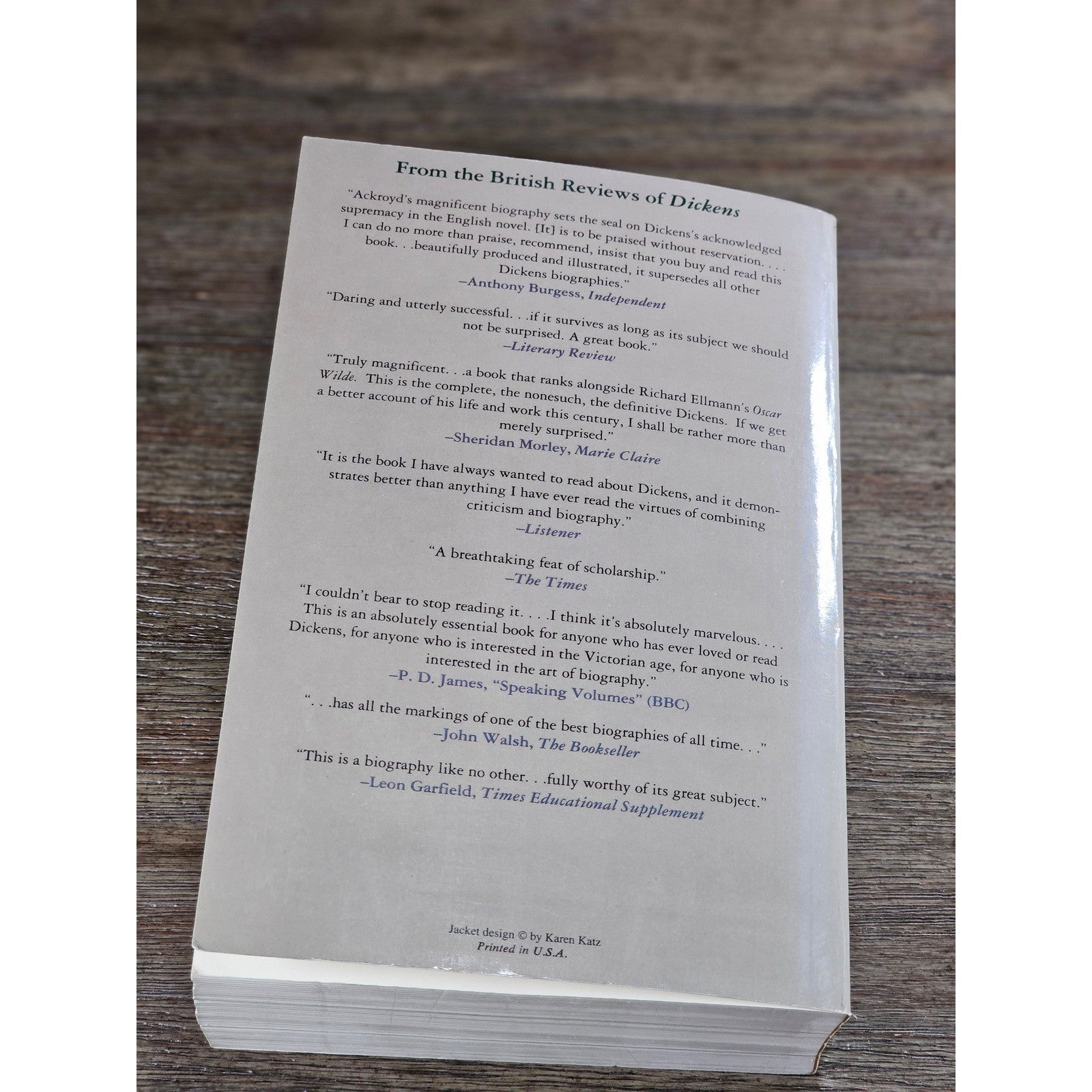 Dickens by Peter Ackroyd 1990 HarperCollins Paperback Biography