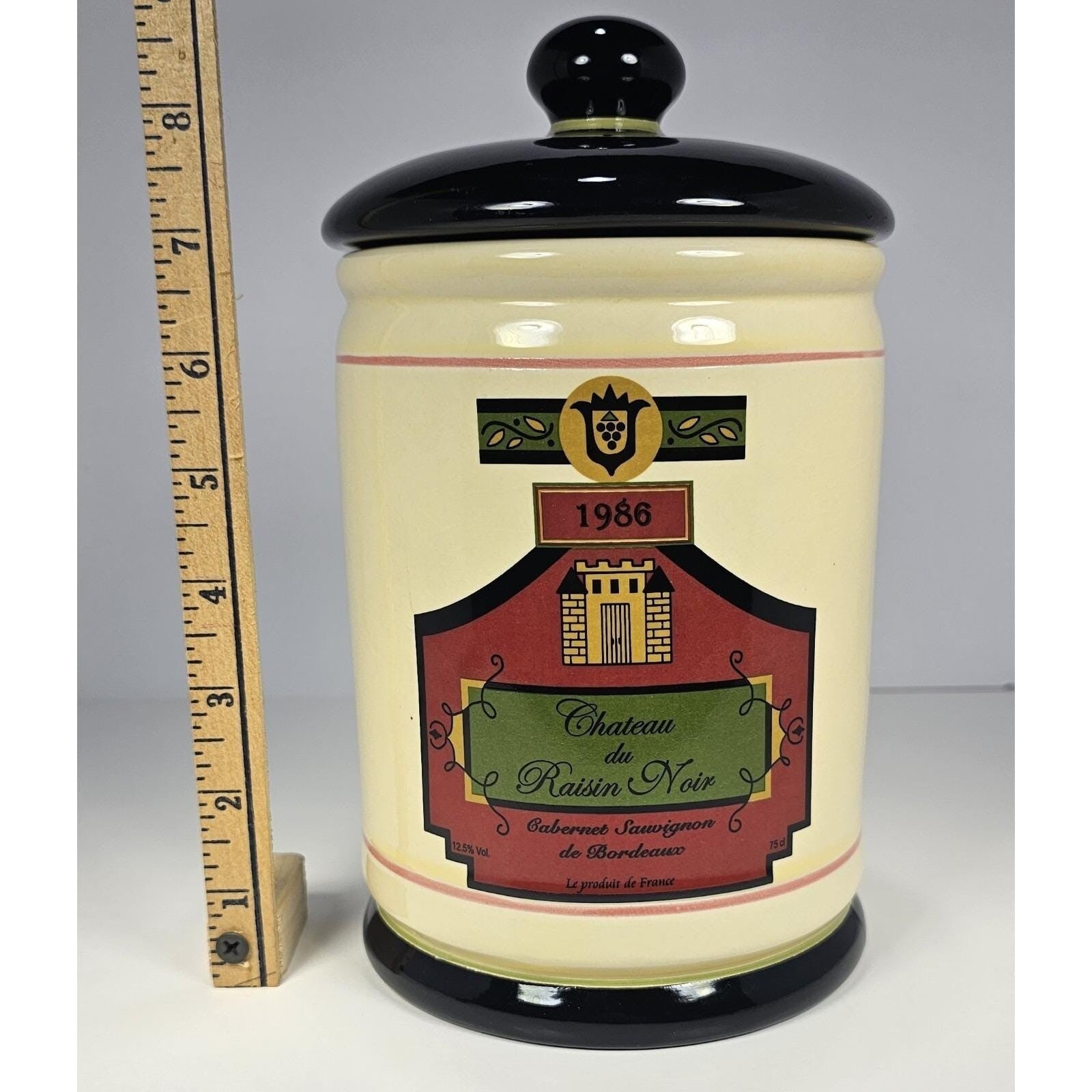 Oggi Chateau du Raisin Noir Canister Lid 6.5x5 Kitchen