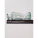 Vintage Vetreria Etrusca Green Glass Bottles Pair Italian 1960s