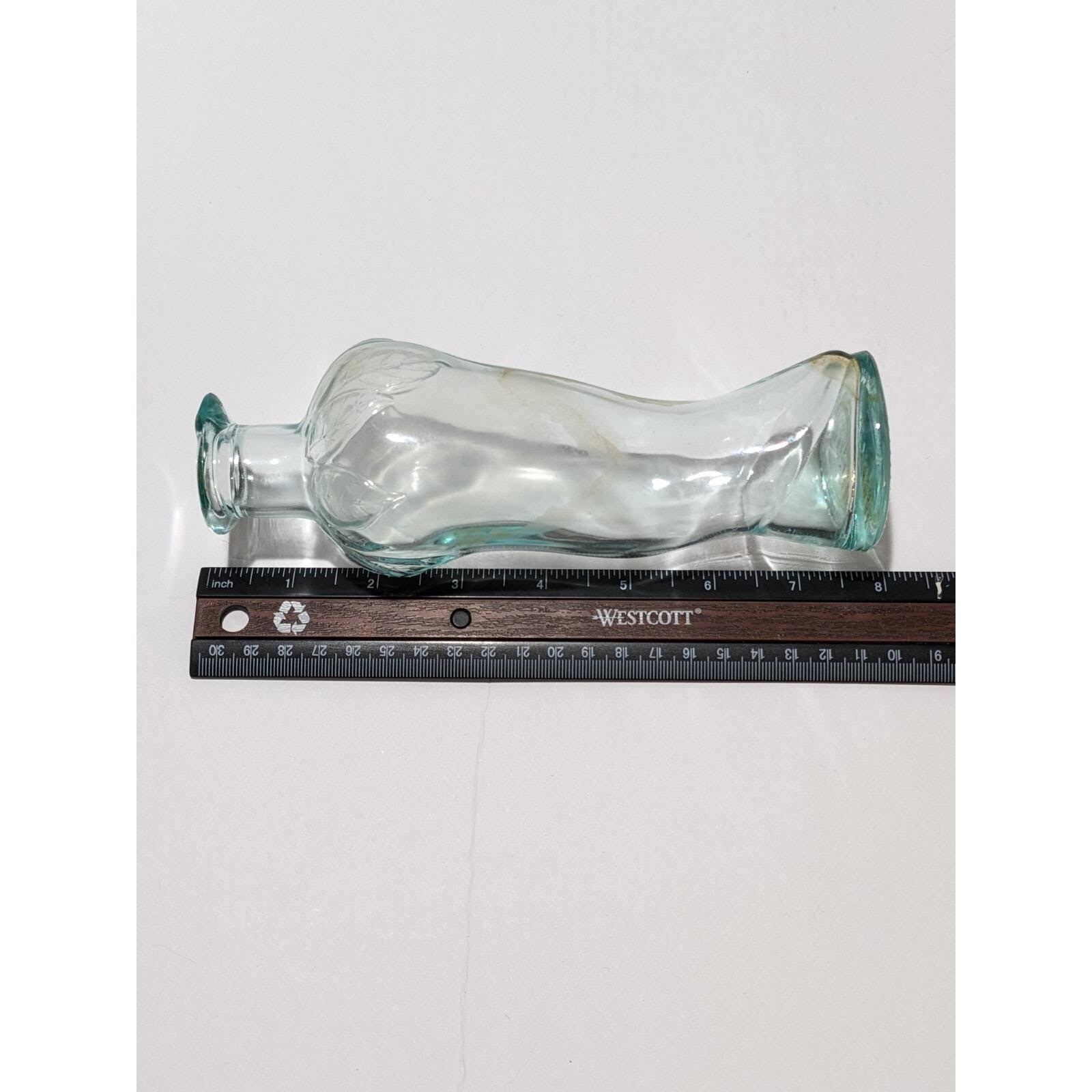 Vintage Vetreria Etrusca Green Glass Bottles Pair Italian 1960s