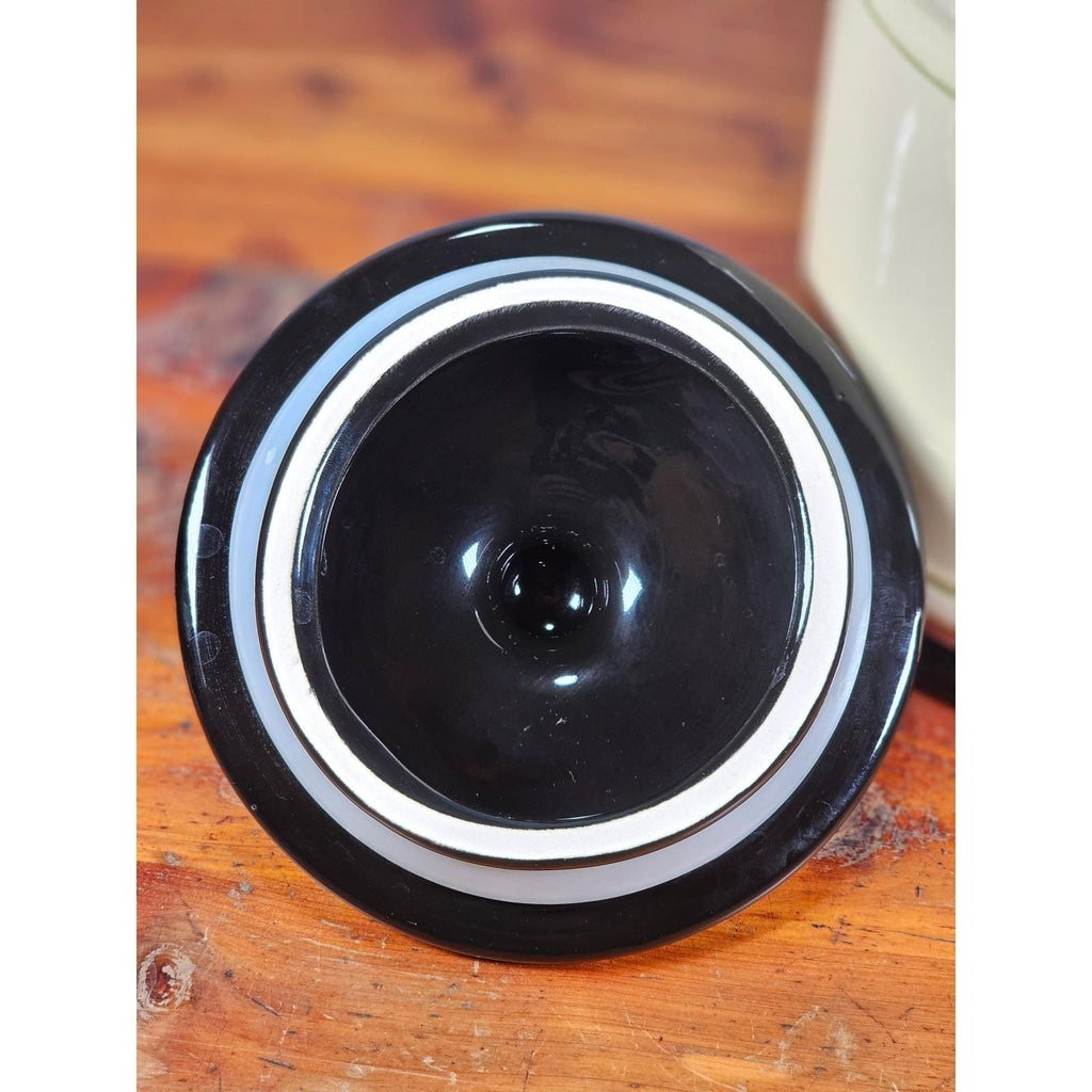 Vintage OGGI Tuscan Wine Label Ceramic Canister With Lid 8 In