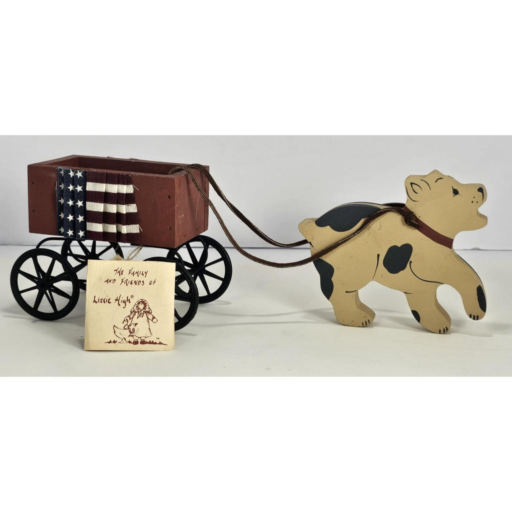 Lizzie High The Little Ones Wagon Dog Set Fourth of July Vintage