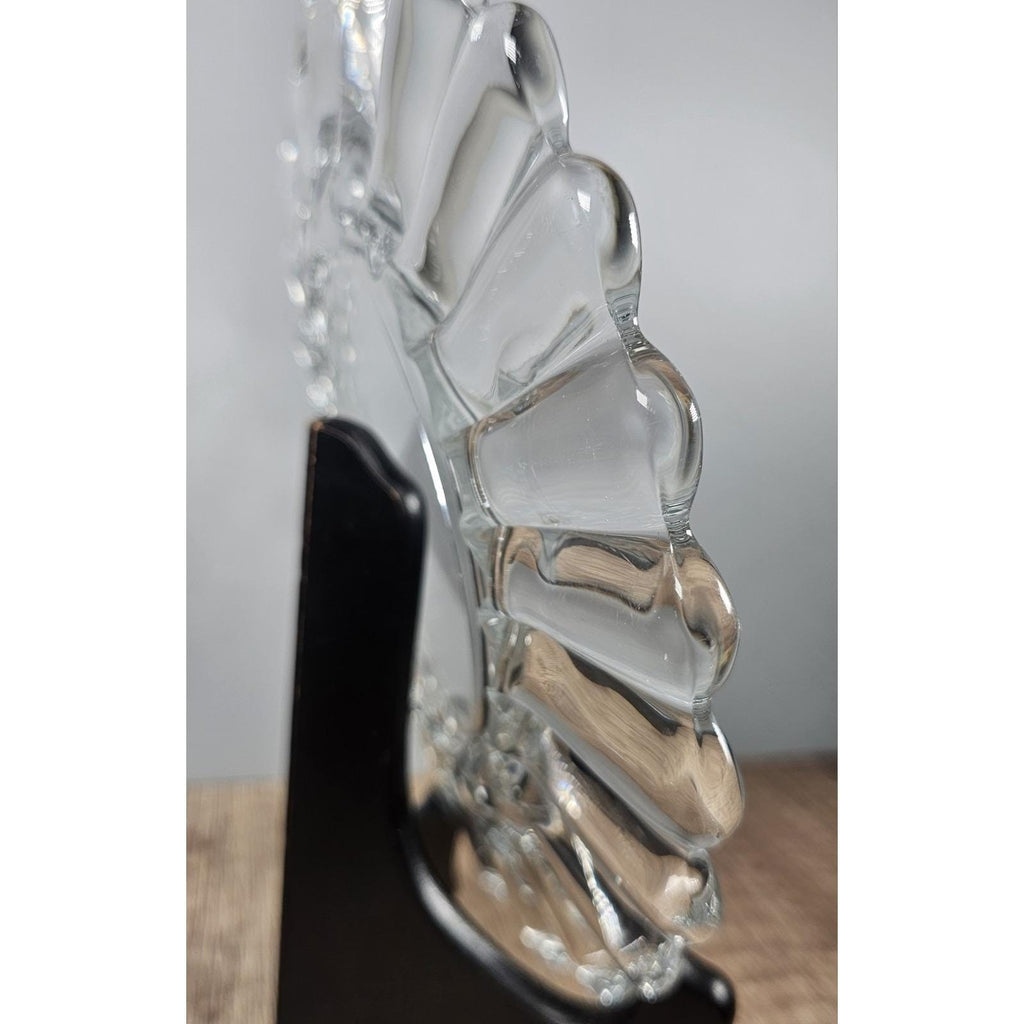 Vintage Clear Pressed Glass Oval Serving Platter Fluted Glass Dish