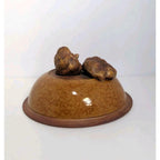 Ellen Evans Terrafirma Pottery Lid 1998 Garlic Brown Stoneware