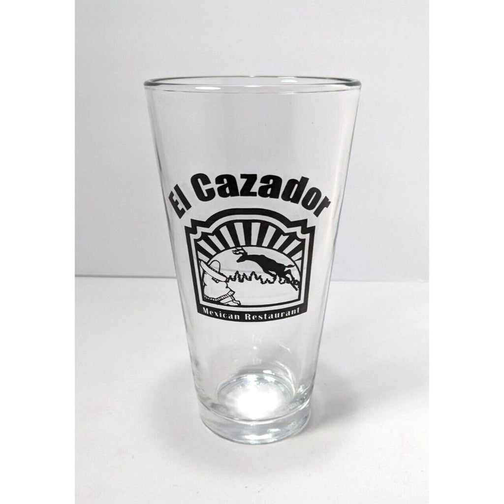 El Cazador Pint Glass Mexican Restaurant Logo 16oz Barware