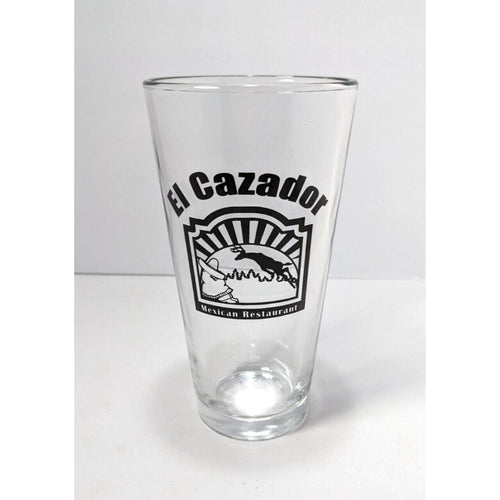 El Cazador Pint Glass Mexican Restaurant Logo 16oz Barware