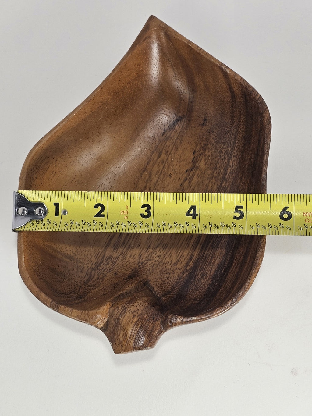 Genuine Vintage Two Monkey Pod Leaf Shaped with Handles Wooden Bowls Handcrafted