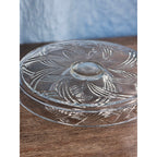 Vintage Pressed Glass Reversible Food Display Stand with Dip Bowl 11"