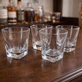 Vintage Lead Crystal Whiskey Glasses Set of 4 Square Base