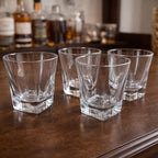 Vintage Lead Crystal Whiskey Glasses Set of 4 Square Base