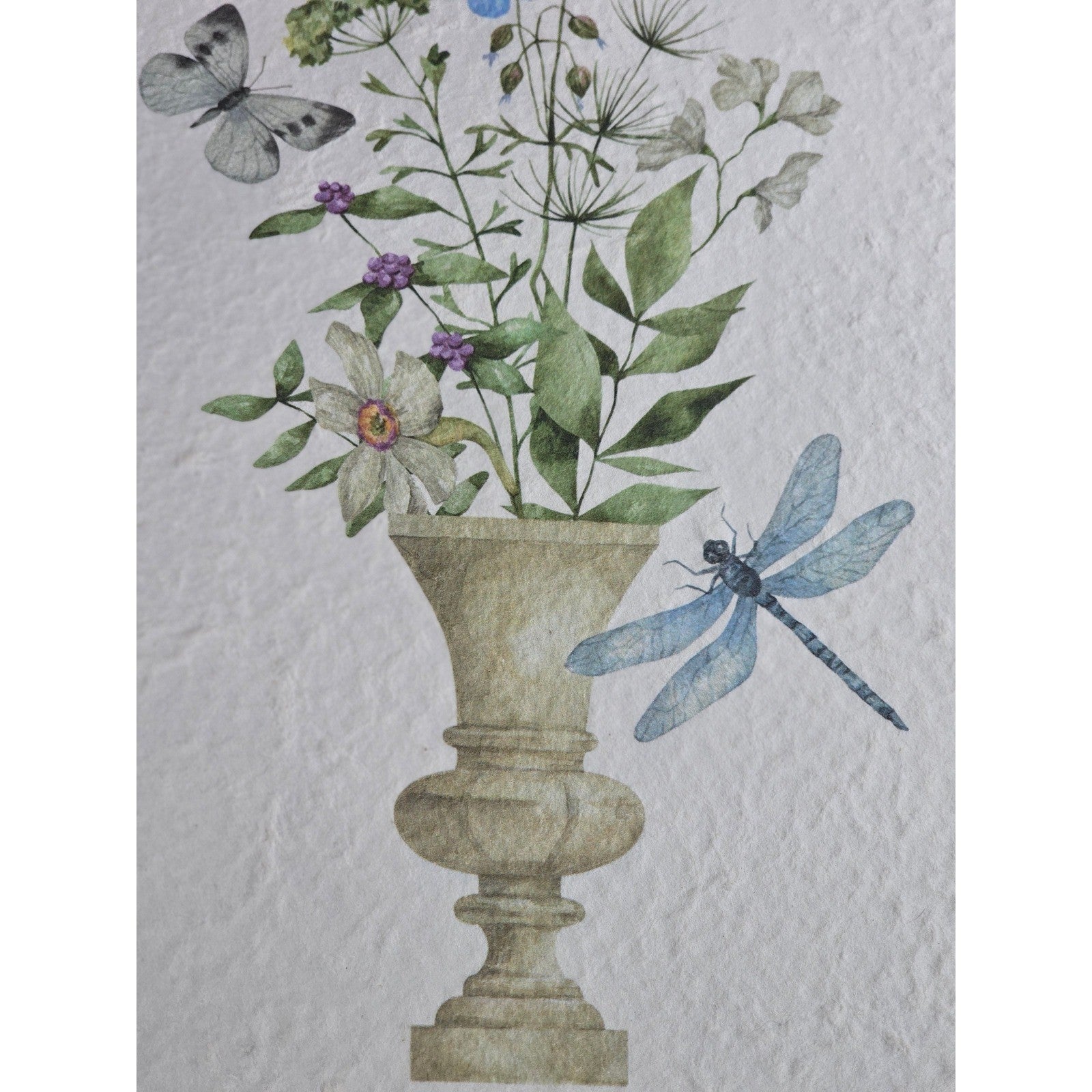 Textured Botanical Print Framed Wall or Tabletop Floral Decor