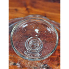 Vintage Clear Glass Cake Stand Floral Embossed Pedestal Dessert Plate