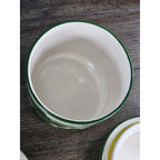Vintage Grape Leaf Canisters with Lids – Set of 2 – Green Ceramic