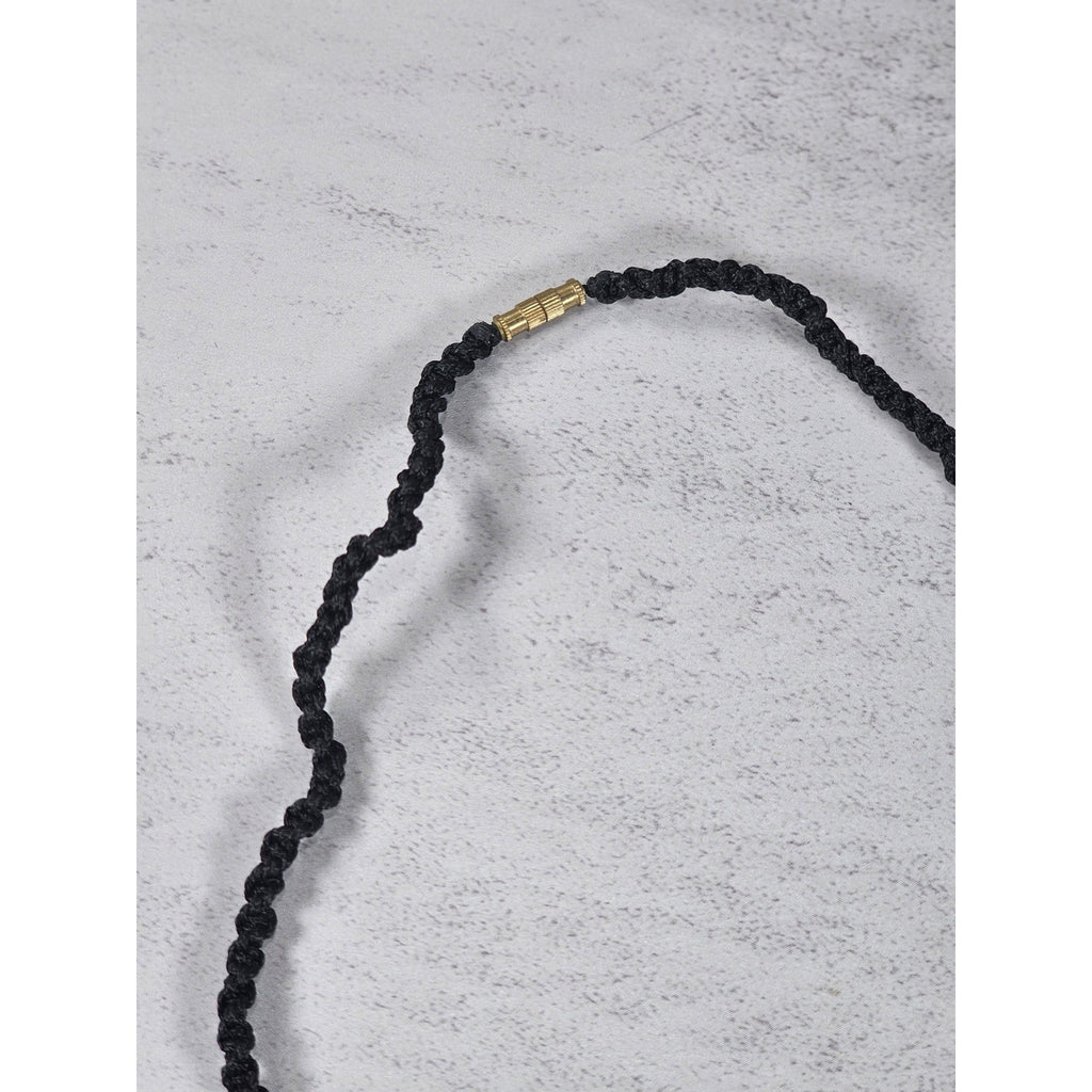 Vintage Carved Pendant Necklace Beaded Tribal Style Statement