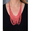 Vintage Multi-Strand Pink Seed Bead Statement Necklace