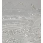 Vintage Fostoria American Cubist Glass Bowl 3 Footed Sawtooth Rim