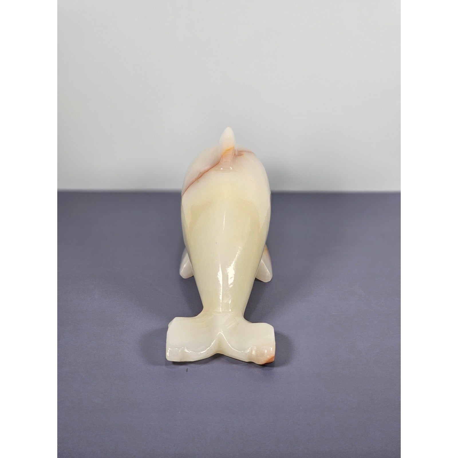 Hand Carved Onyx Dolphin Figurine Natural Stone Dolphin Statue Ocean Decor