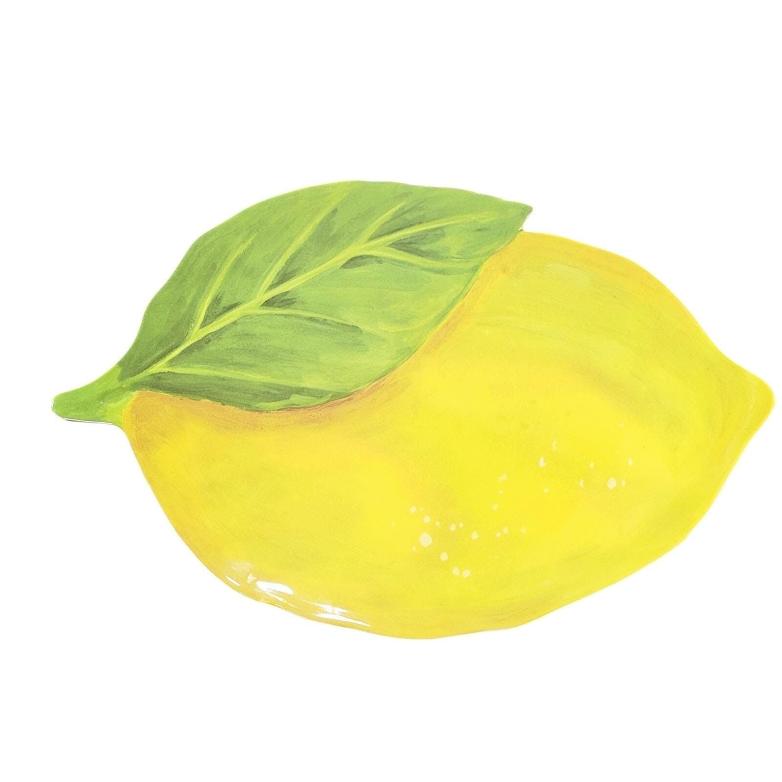 Vintage Lemon Shaped Serving Tray Yellow Melamine Citrus Kitchen Decor
