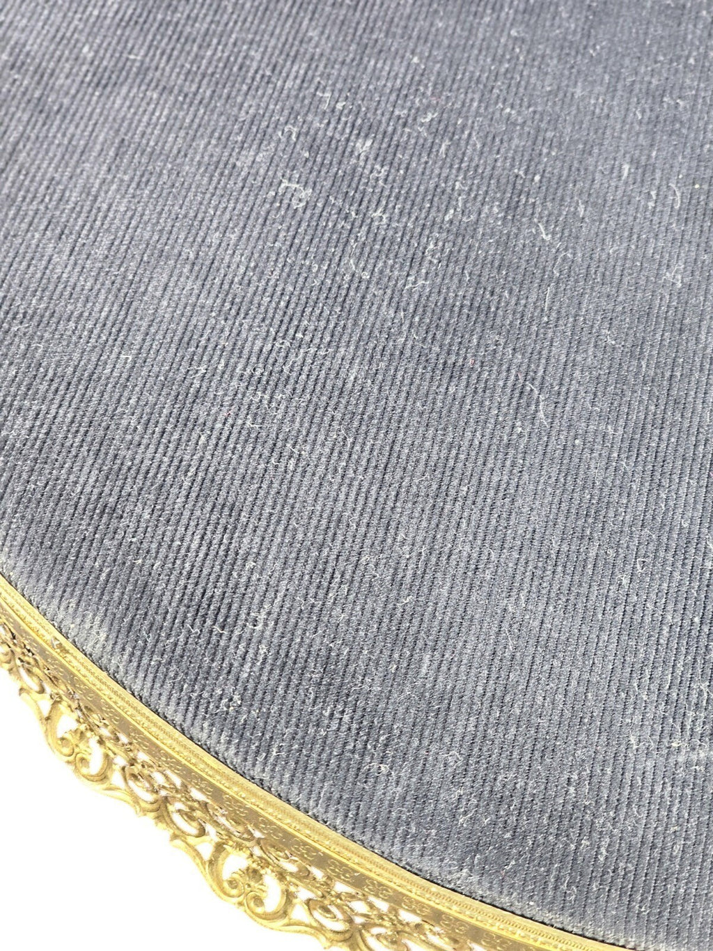 Vintage Oval Mirror Vanity Tray With Ornate Gold Filigree Design