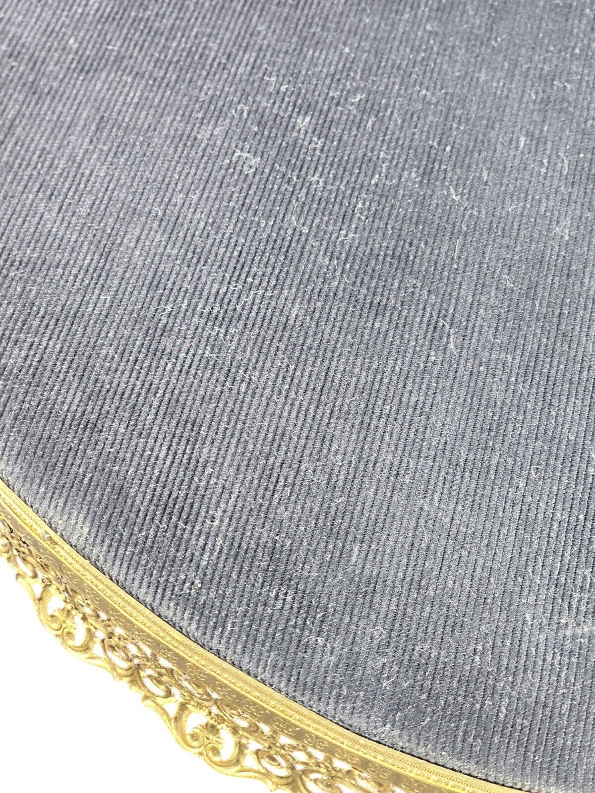 Vintage Oval Mirror Vanity Tray With Ornate Gold Filigree Design