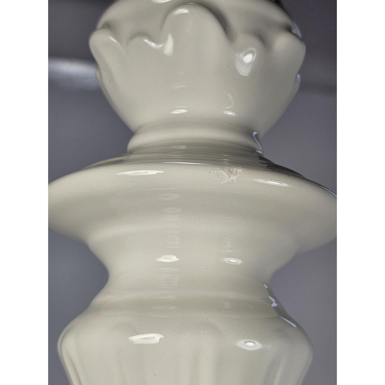 Vintage Williams-Sonoma Italian White Porcelain Pillar Candle Holder 16.25"