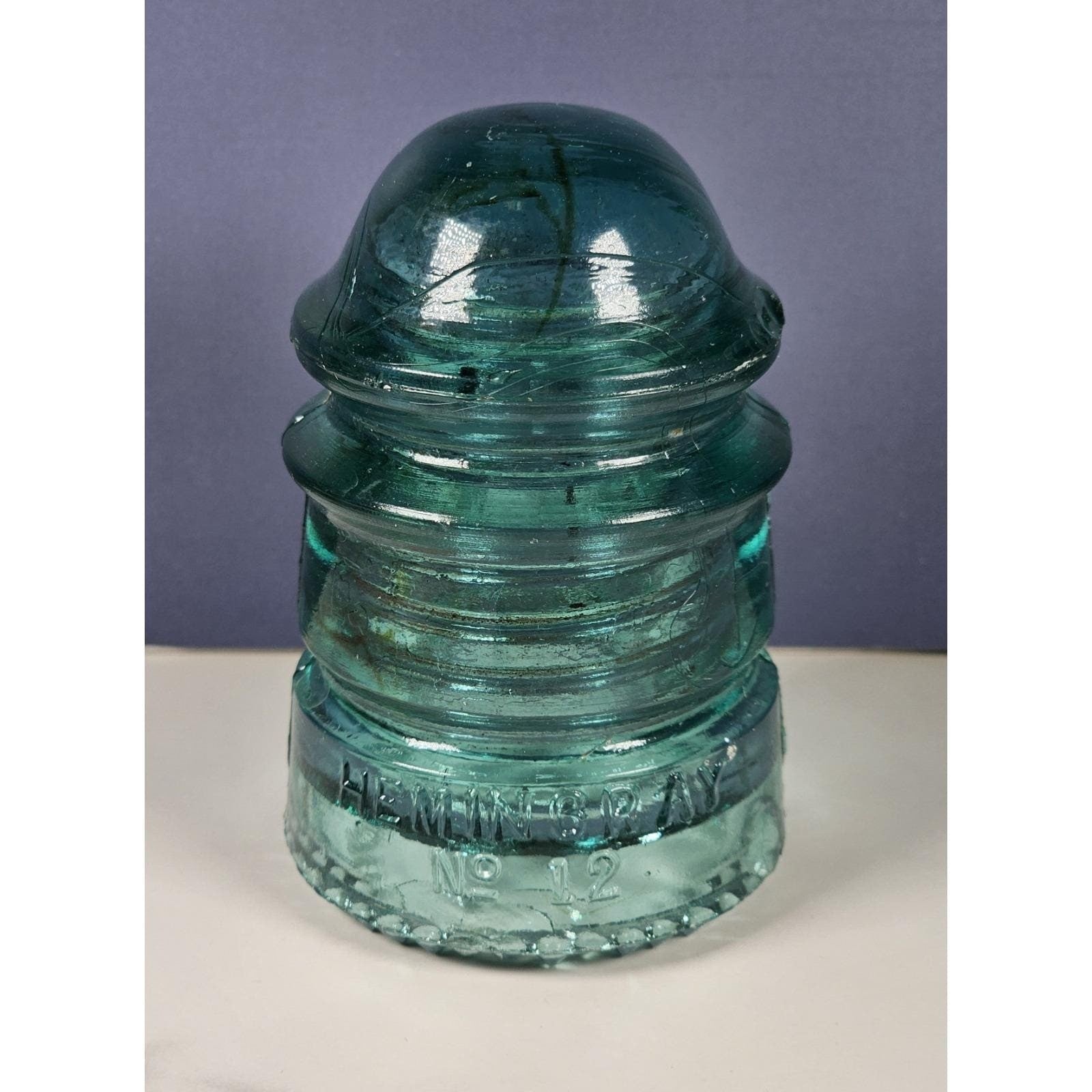Vintage Hemingray No 12 Glass Insulator Aqua May 2 1893 Patent