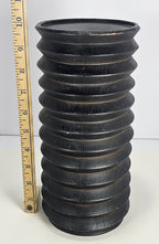 10 in Black Wood Accordion Candle Holder – Rustic Coastal Home Décor Accent