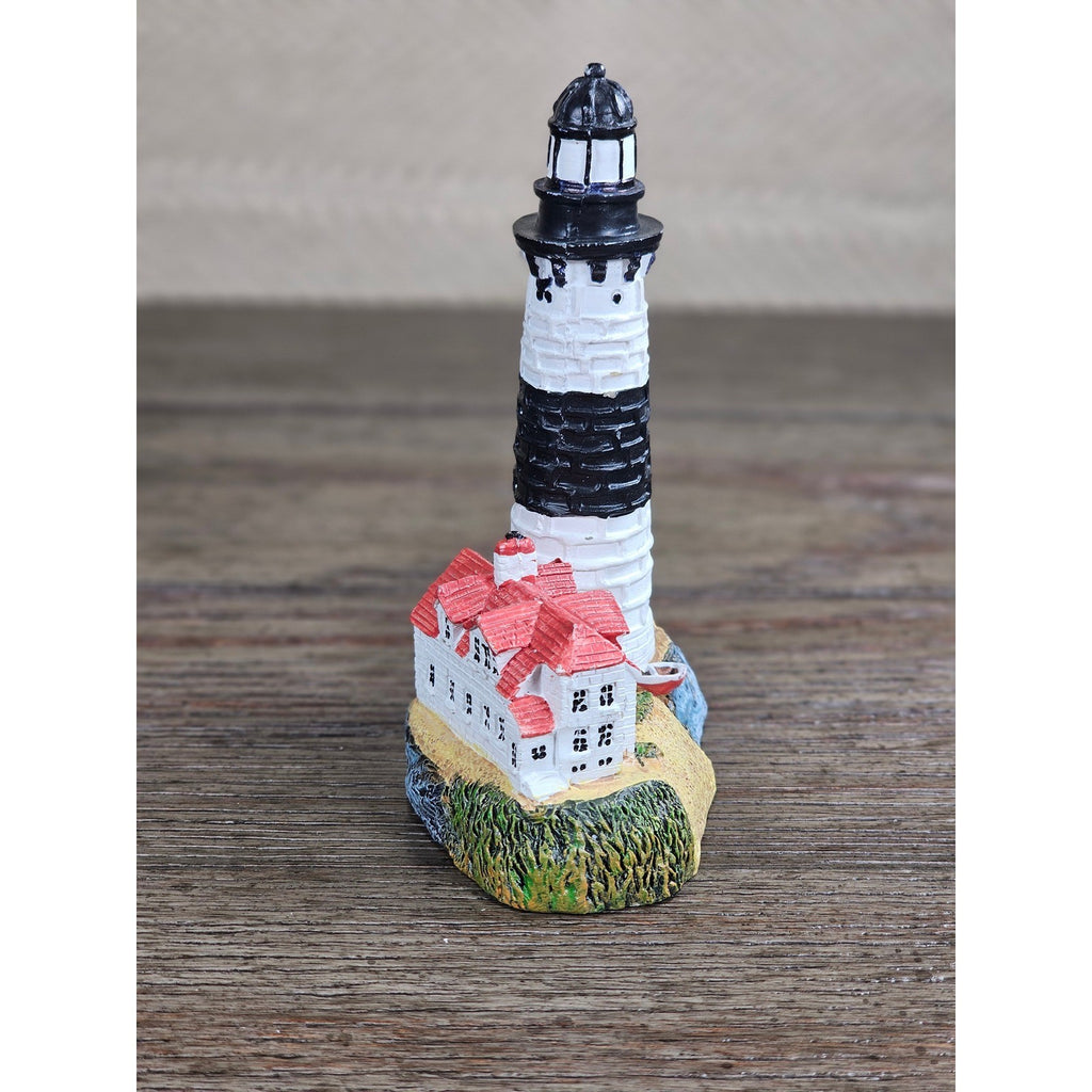 Miniature Lighthouse & Keeper's House Figurine Coastal Nautical Decor